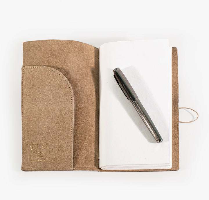 Suede Journal with Organic Cotton Paper — Small, Taupe