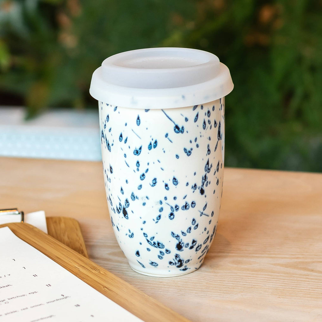 Orchid Ceramic Travel Mug — 12 oz with Lid &amp; Sleeve