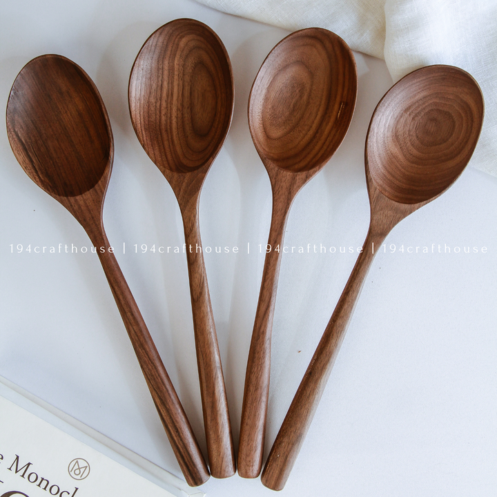 Walnut Wooden Spoon &amp; Spatula Set (Set of 4)