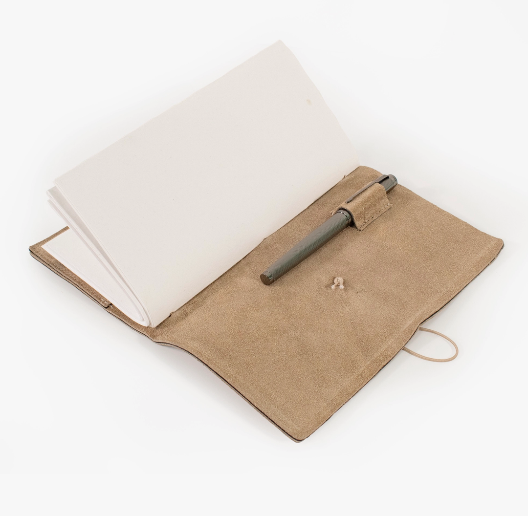 Suede Journal with Organic Cotton Paper — Small, Taupe