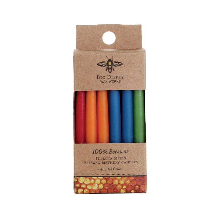 Birthday Candles — 100% Pure Beeswax, Hand-Dipped