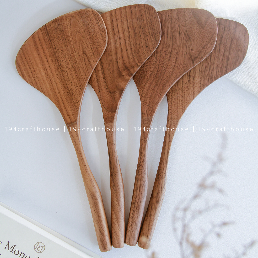Walnut Wooden Spoon &amp; Spatula Set (Set of 4)