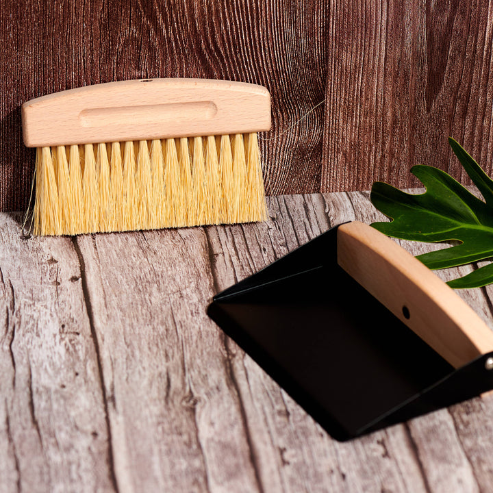 Mini Wood Broom &amp; Metal Dustpan Set
