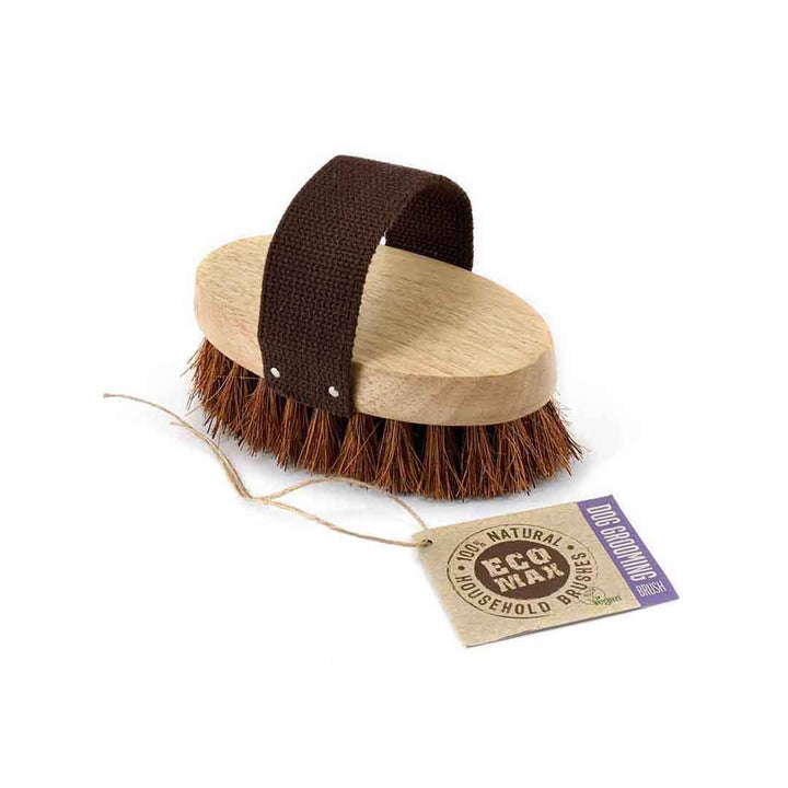 Plastic-Free Pet Grooming Brush — Natural Fiber &amp; Rubberwood