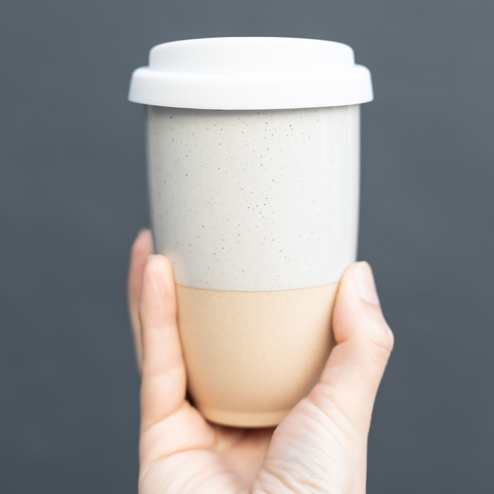Dune Ceramic Travel Mug — 12 oz with Lid &amp; Sleeve