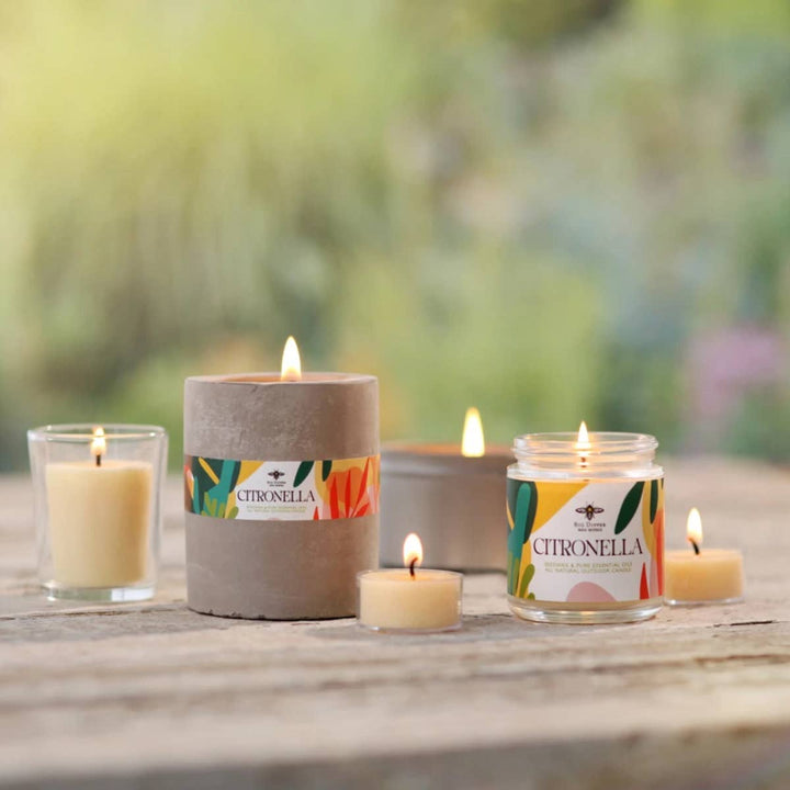 Citronella Candle — Beeswax &amp; Soy Blend, 3.2 oz Apothecary Glass