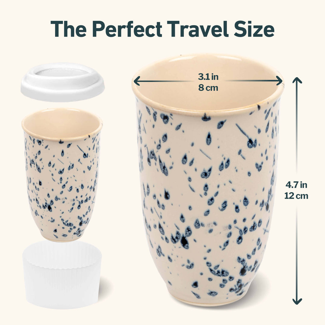 Orchid Ceramic Travel Mug — 12 oz with Lid &amp; Sleeve