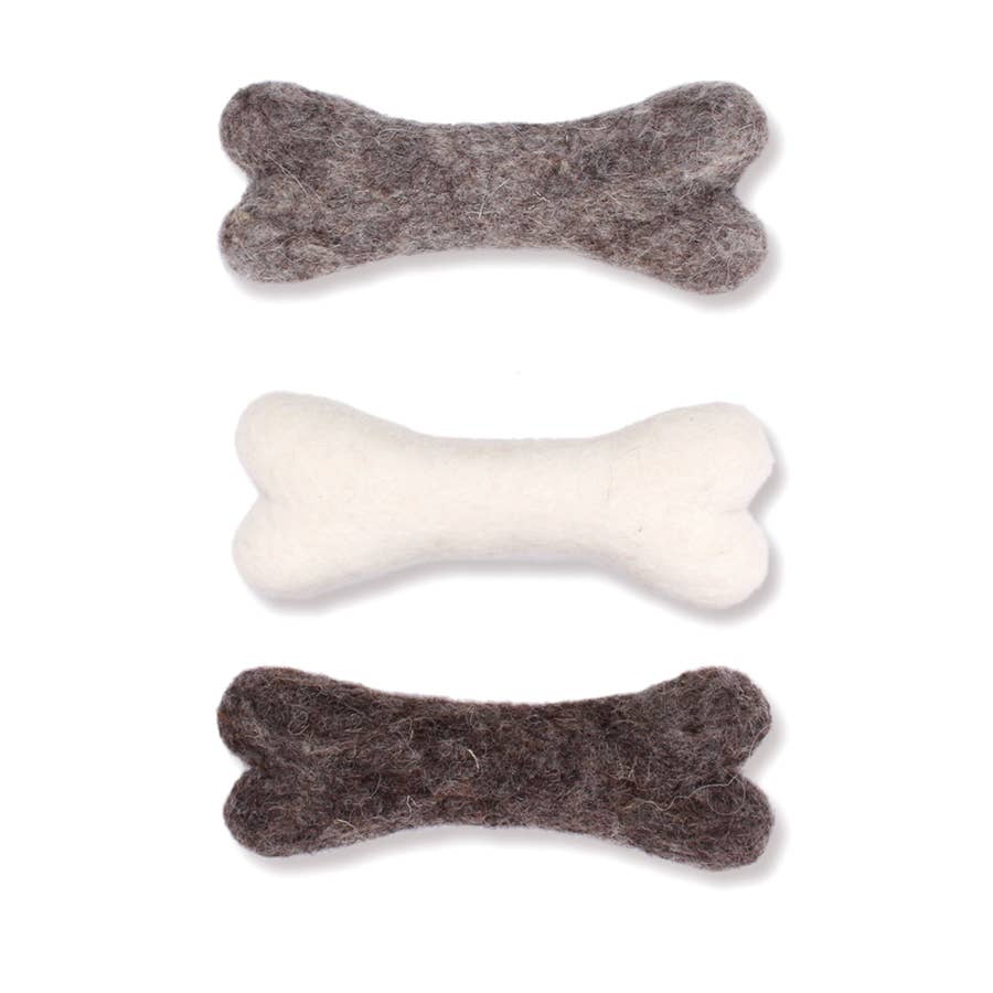 Eco Wool Dog Bone Toy — Fair Trade, Hand-Felted