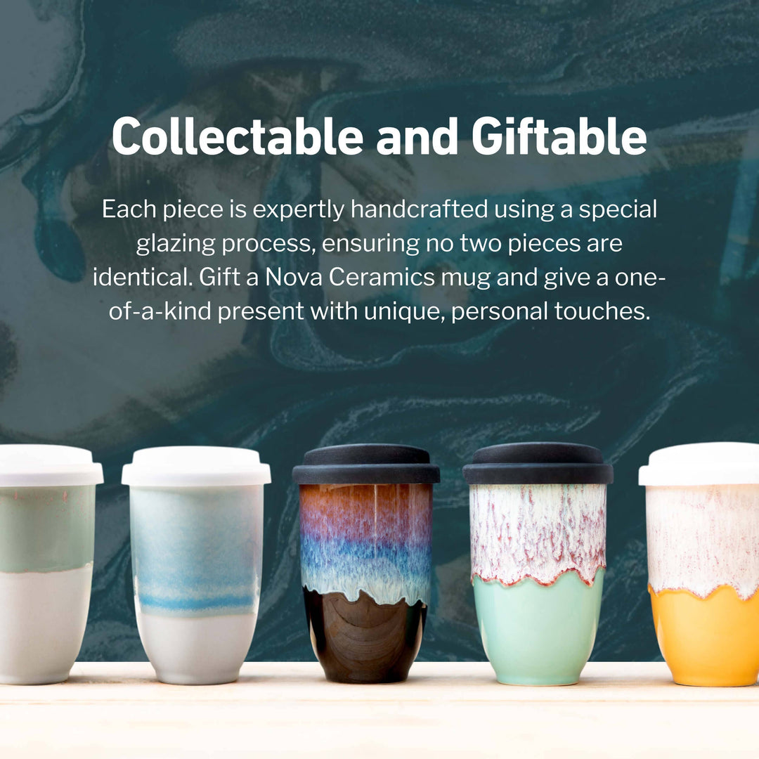 Dune Ceramic Travel Mug — 12 oz with Lid &amp; Sleeve