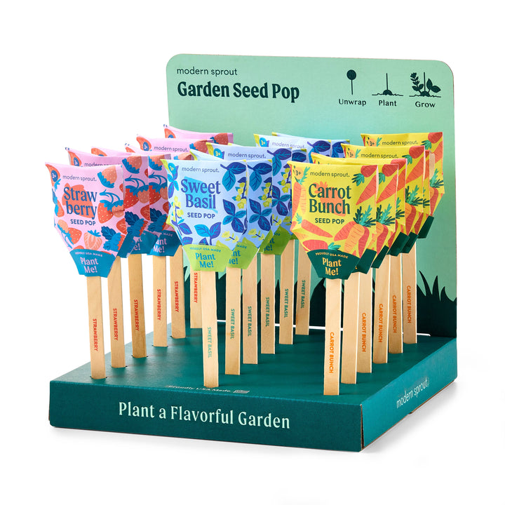 Garden Seed Pops — Variety Pack (Strawberry, Sweet Basil &amp; Carrot)