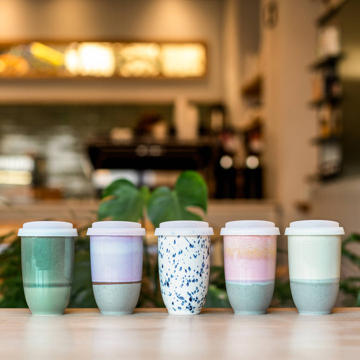 Orchid Ceramic Travel Mug — 12 oz with Lid &amp; Sleeve
