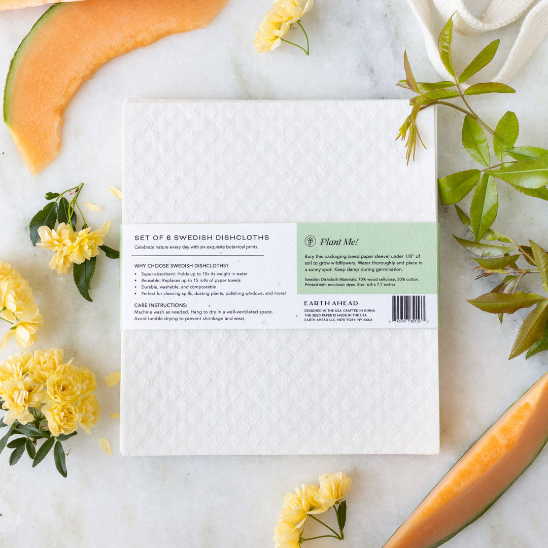 Floral Swedish Dishcloths — 6-Pack Gift Set