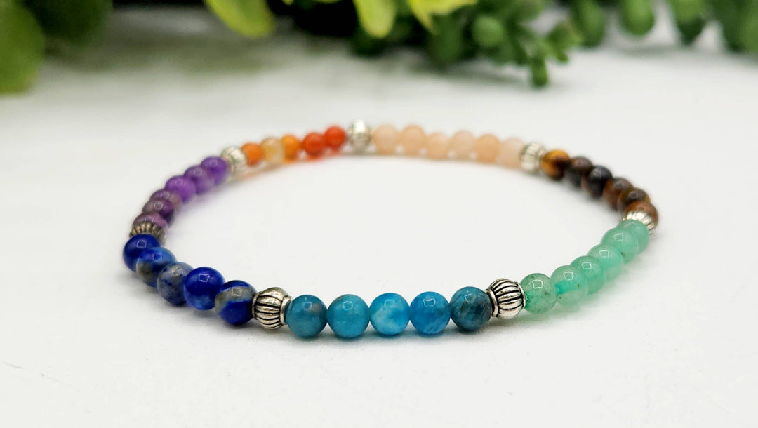 7 Chakra Gemstone Stretch Bracelet — 4mm