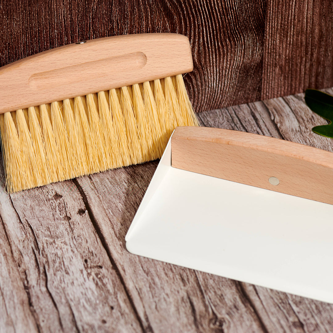 Mini Wood Broom &amp; Metal Dustpan Set