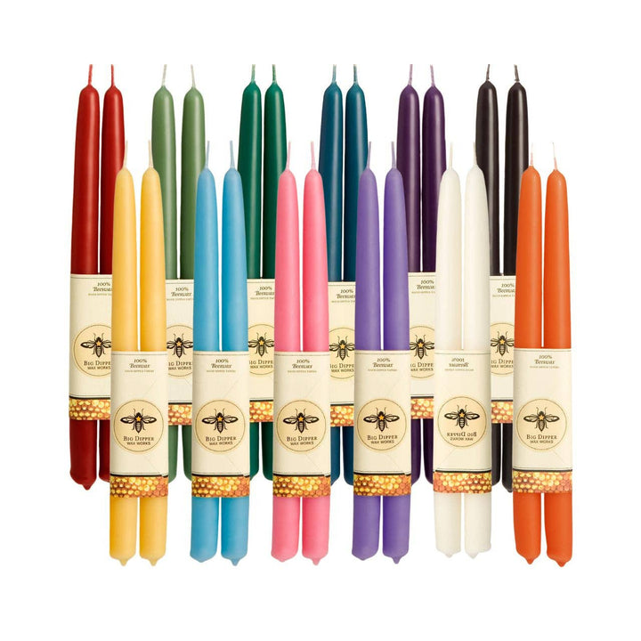 100% Pure Beeswax Taper Candles — Hand-Dipped