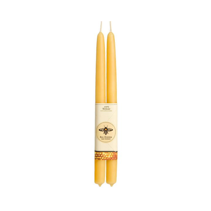 100% Pure Beeswax Taper Candles — Hand-Dipped