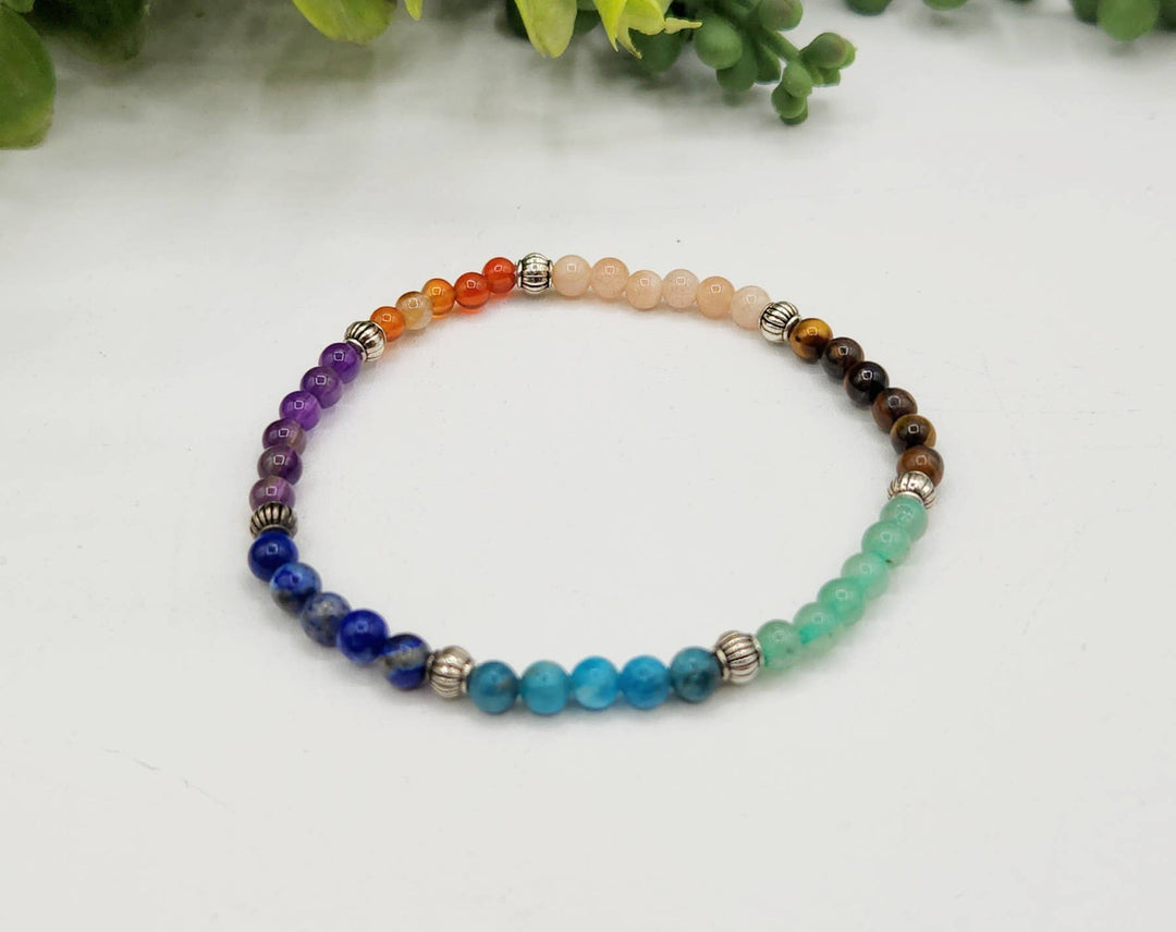 7 Chakra Gemstone Stretch Bracelet — 4mm