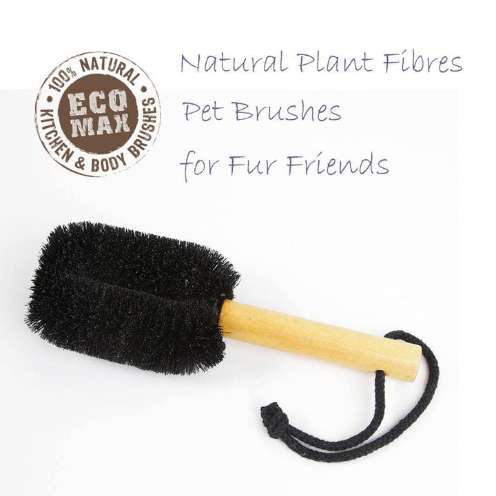 EcoMax Wash &amp; Groom Pet Brush — Natural Fiber &amp; Timber