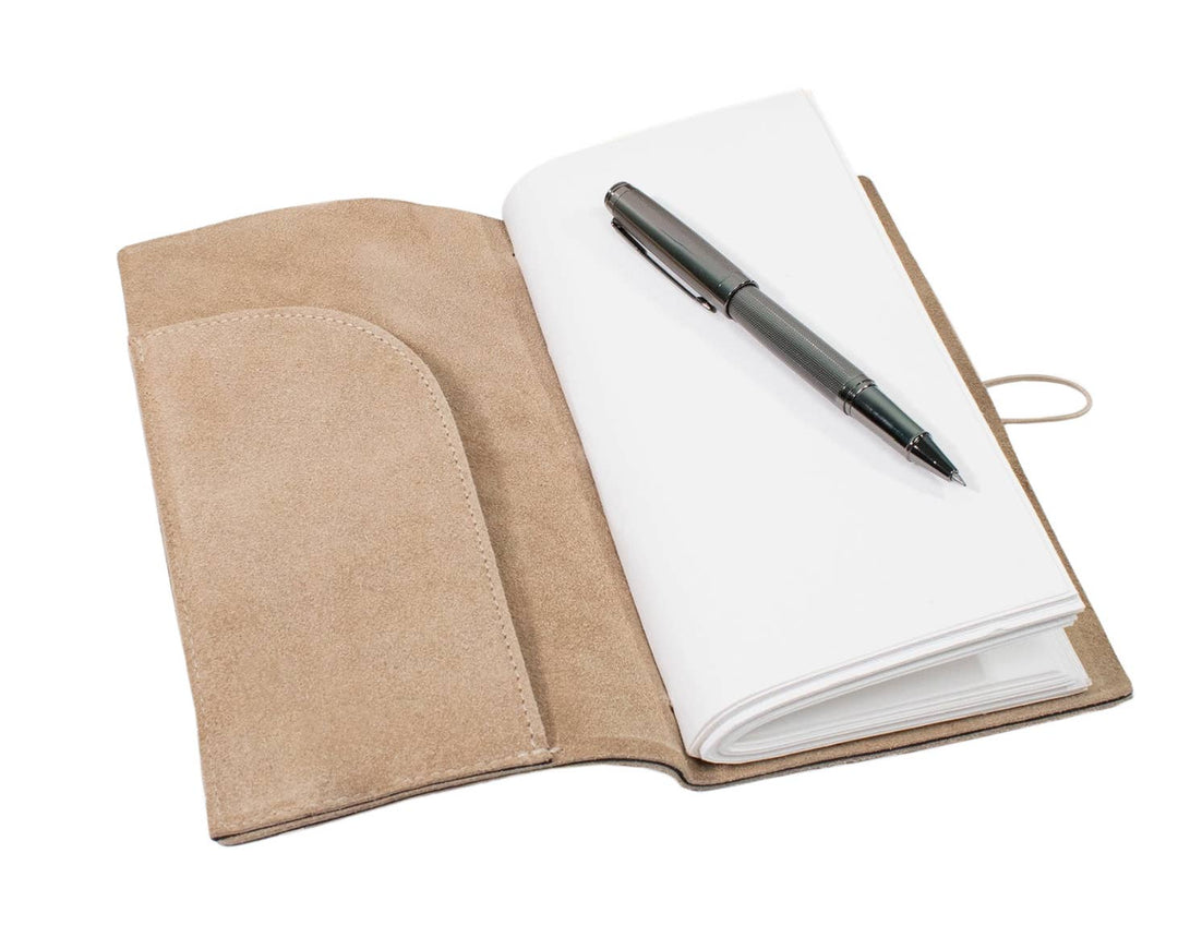 Suede Journal with Organic Cotton Paper — Small, Taupe