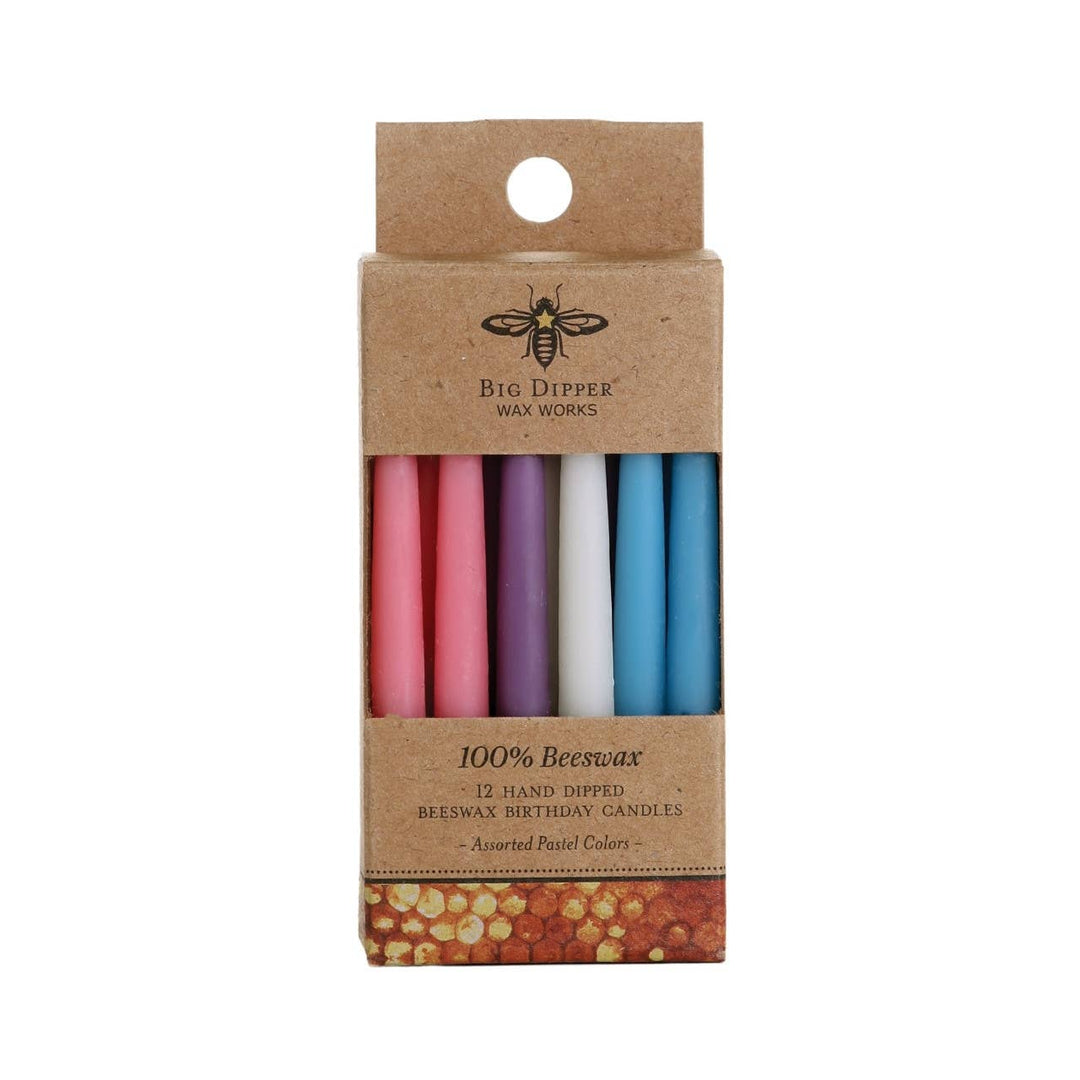 Birthday Candles — 100% Pure Beeswax, Hand-Dipped
